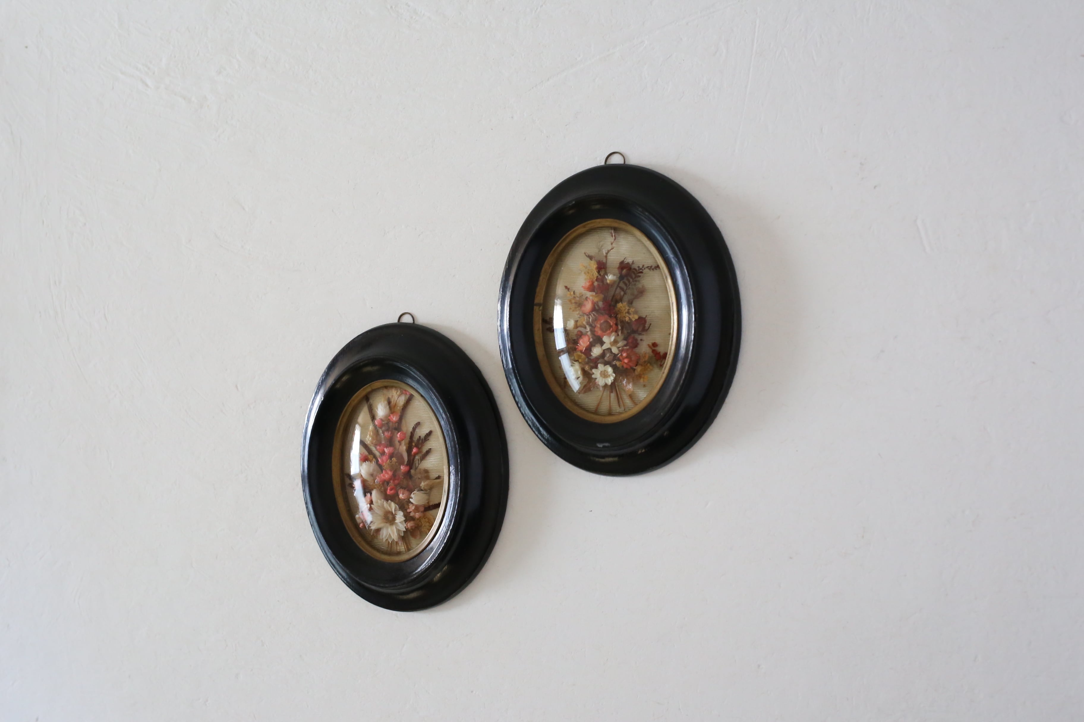 フランス アンティーク ナポレオン三世様式 オーバルフレーム ブーケ入り N-06694