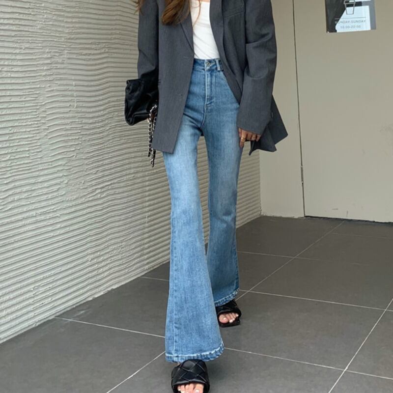 ジーンズ サマー薄手ルーズパンツ ウェスト レッド 夏物 1号婦人72458189319