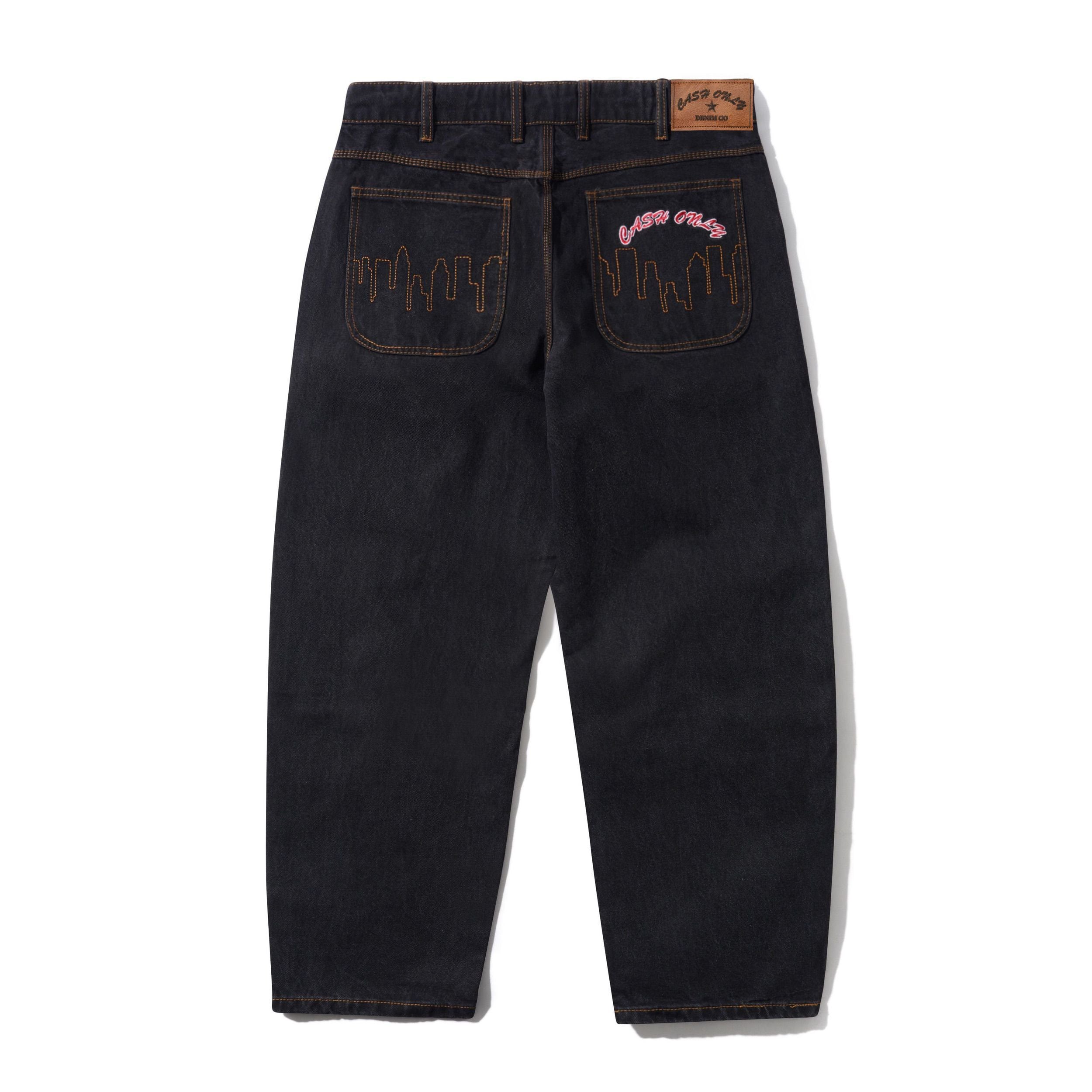 パンツ CASH ONLY BAGGY DENIM JEANS WASHED BLACK CASH ONLY / Logo Baggy Denim Jeans / Washed Black | GOOD TIMES