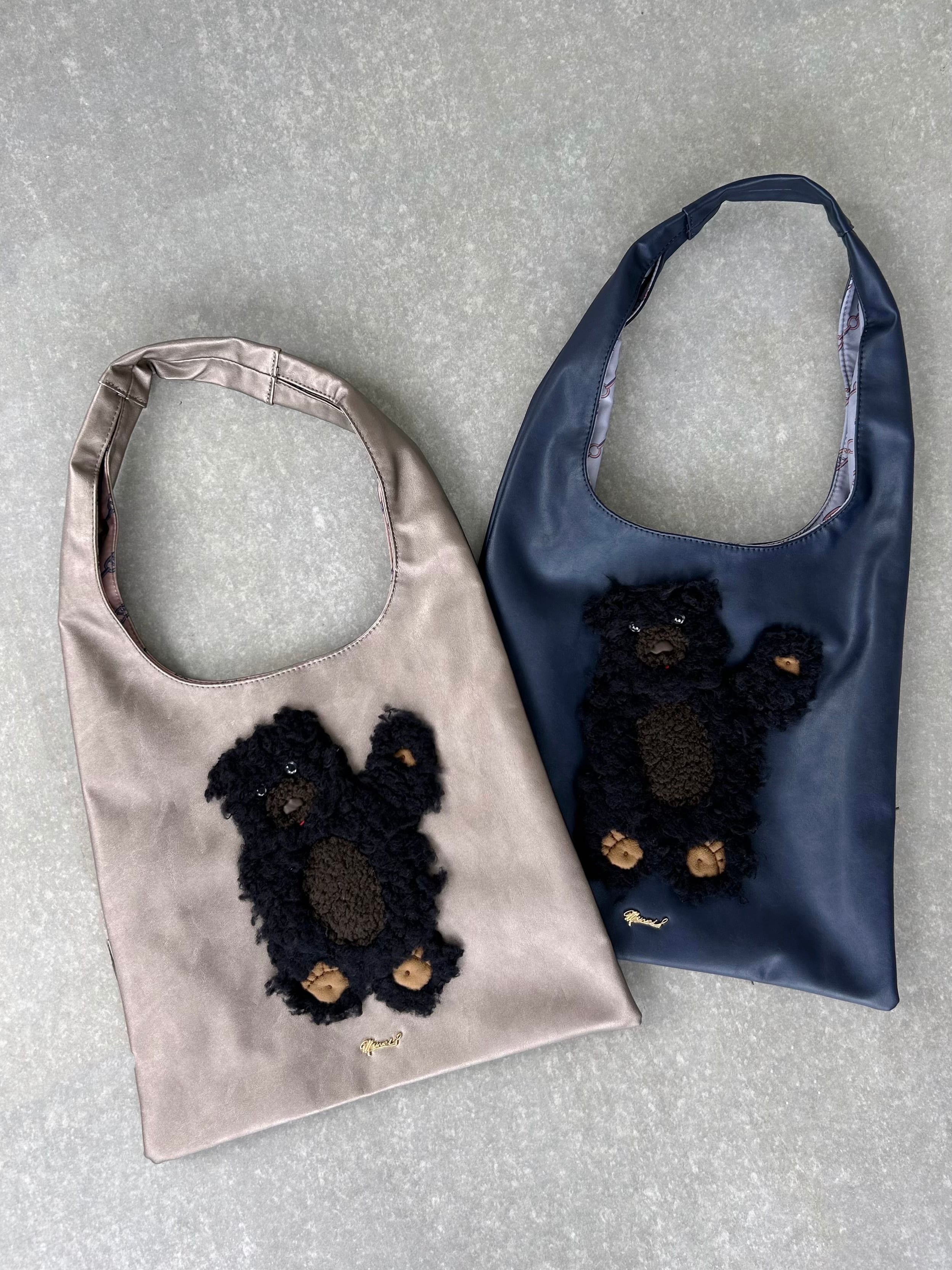 新品タグ付き MUVEIL ミュベール フェイクレザークマバッグ 2bef8ff8ca26eba4bae2f43468afaf