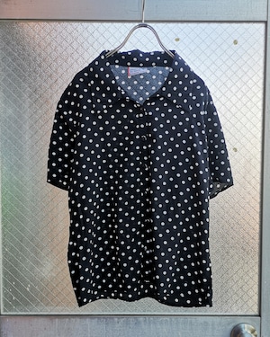 80~90's open coller S/S shirt : dot