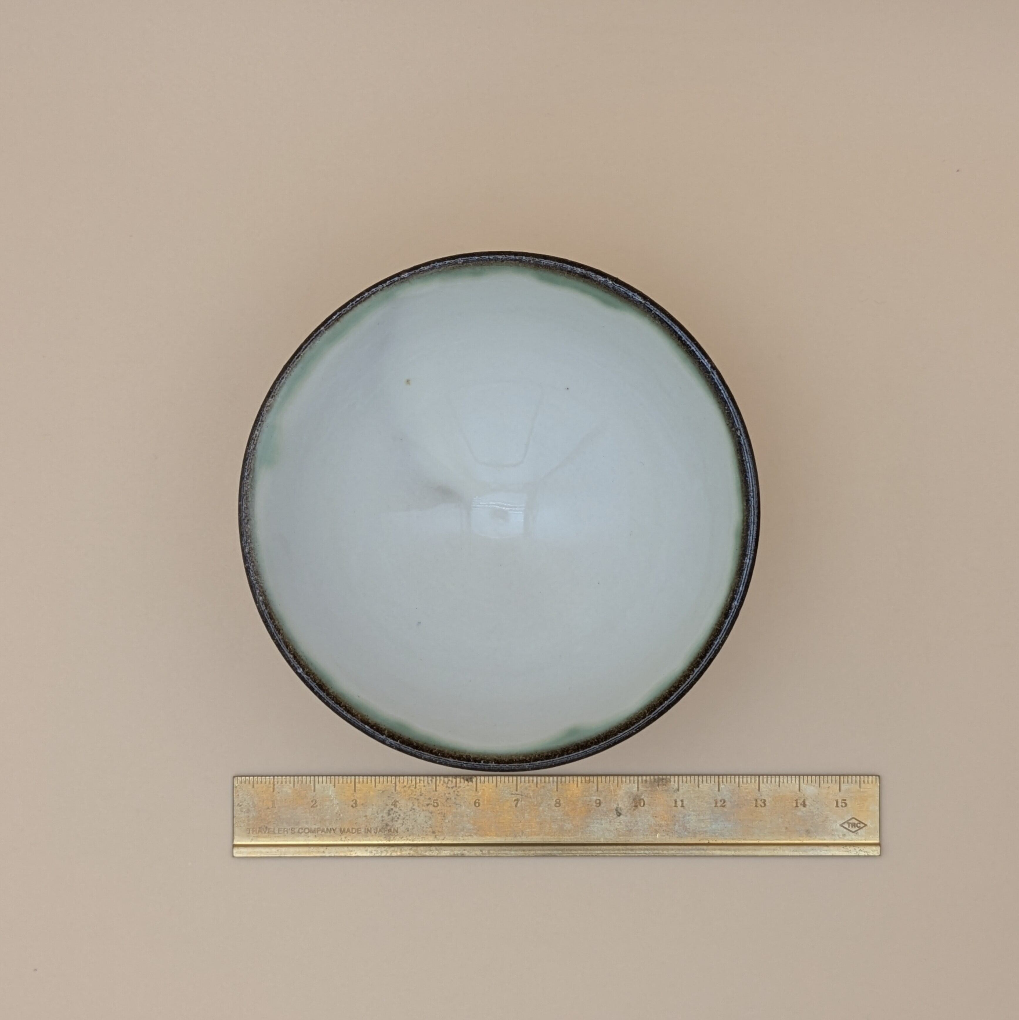 小石原焼】 茶碗 11.6cm （緑釉流し掛け 白釉 飛び鉋） ご飯茶碗 お