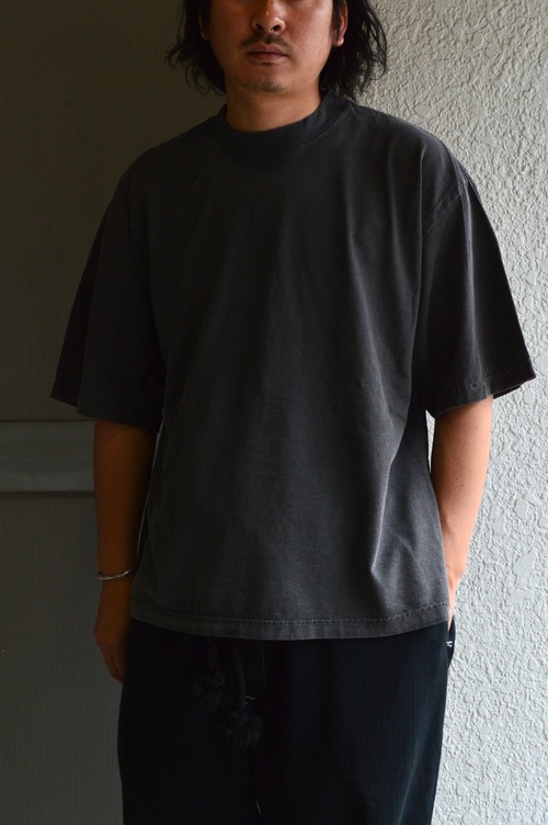 SHAKA WEAR garment dye 7.5oz drop wide fit heavy weight tee USA cotton VINTAGE BLACK シャカウェアー ガーメントダイTシャツ