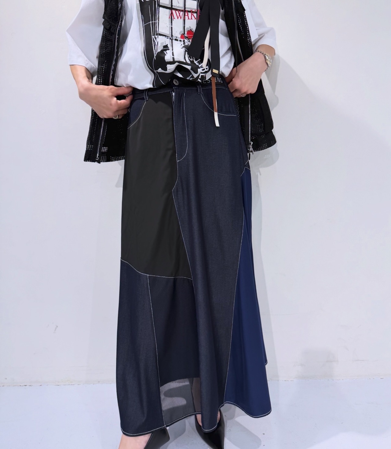 エイミーロウ  Eimee Law 4TEXパッチワークフレアSK