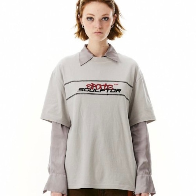 [SCULPTOR] Sports Logo Tee Gray 正規品 韓国ブランド 韓国ファッション 韓国代行 Tシャツ