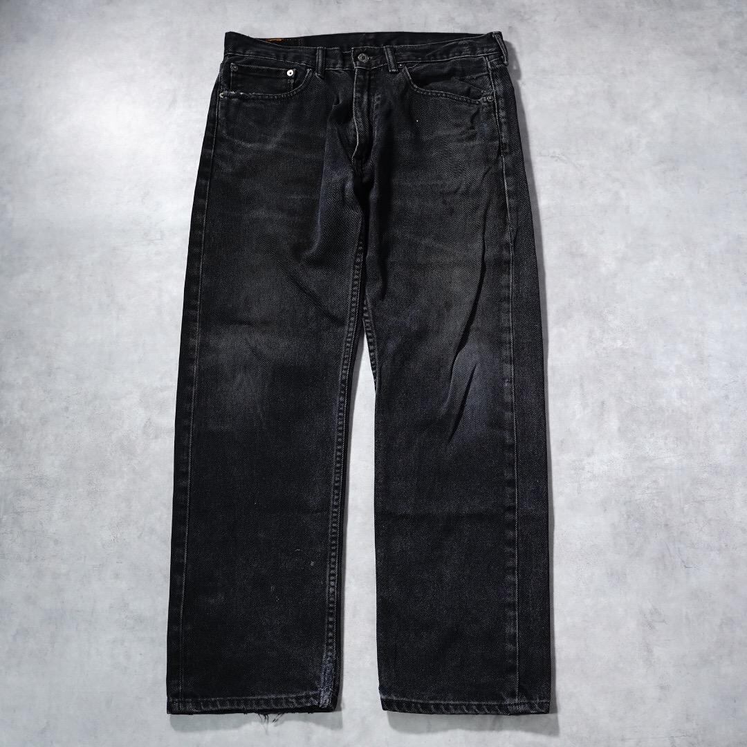 リーバイス505 Levis W34 ブラックデニムボトム 黒 古着 16939