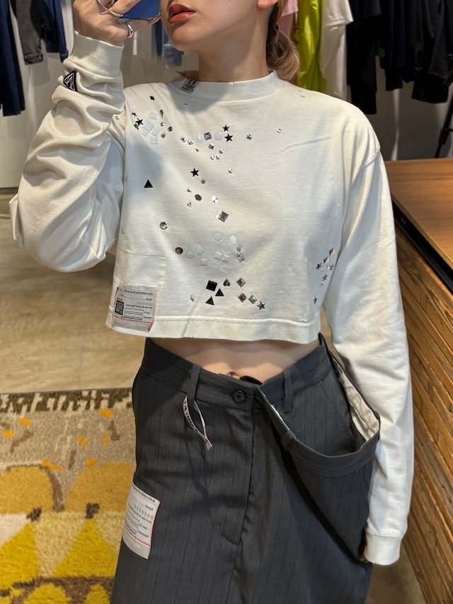 【25AW】Maison MIHARA YASUHIRO ミハラヤスヒロ / FEmbellished Cropped Long Sleeve T-shirt