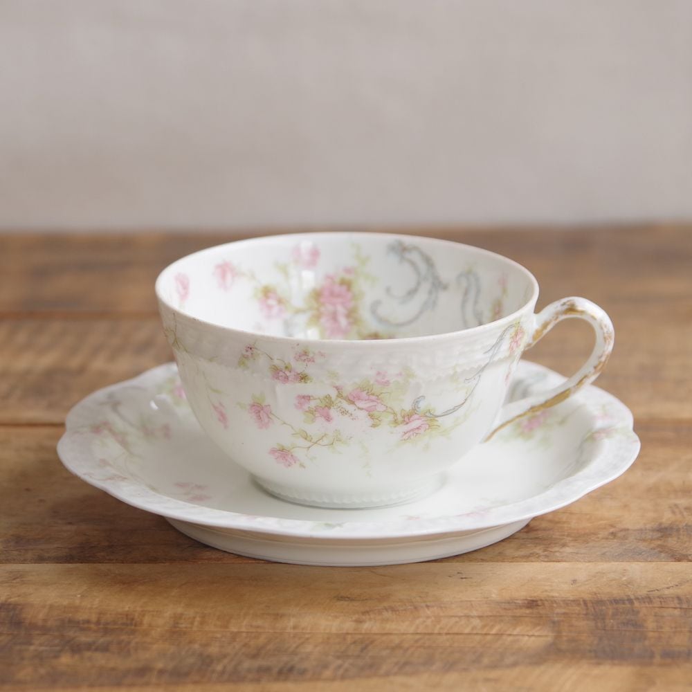 リモージュ アビランド プリンセス ピンク 花柄 リボン ティーカップ  