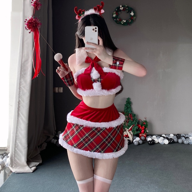 5点セット クリスマ コスプレ ベアトップ セクシー かわいい サンタ服 XH2-JXL-S42