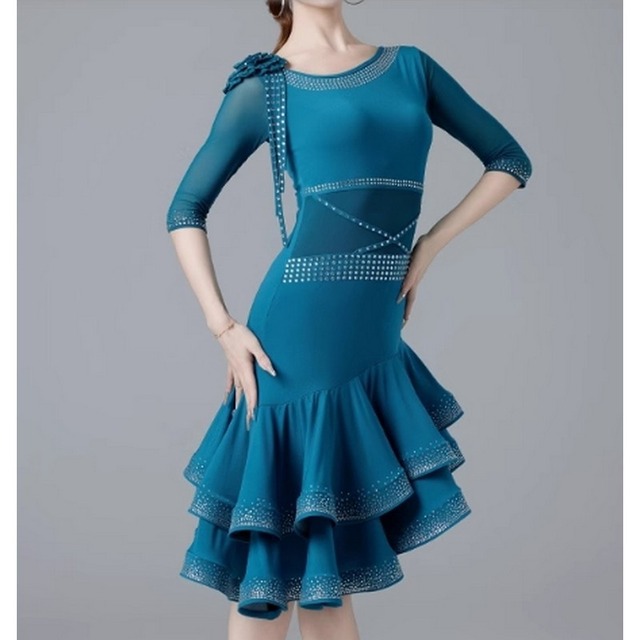 エレガンス　フラワーデザイン　フレアスカートドレス　ds0556