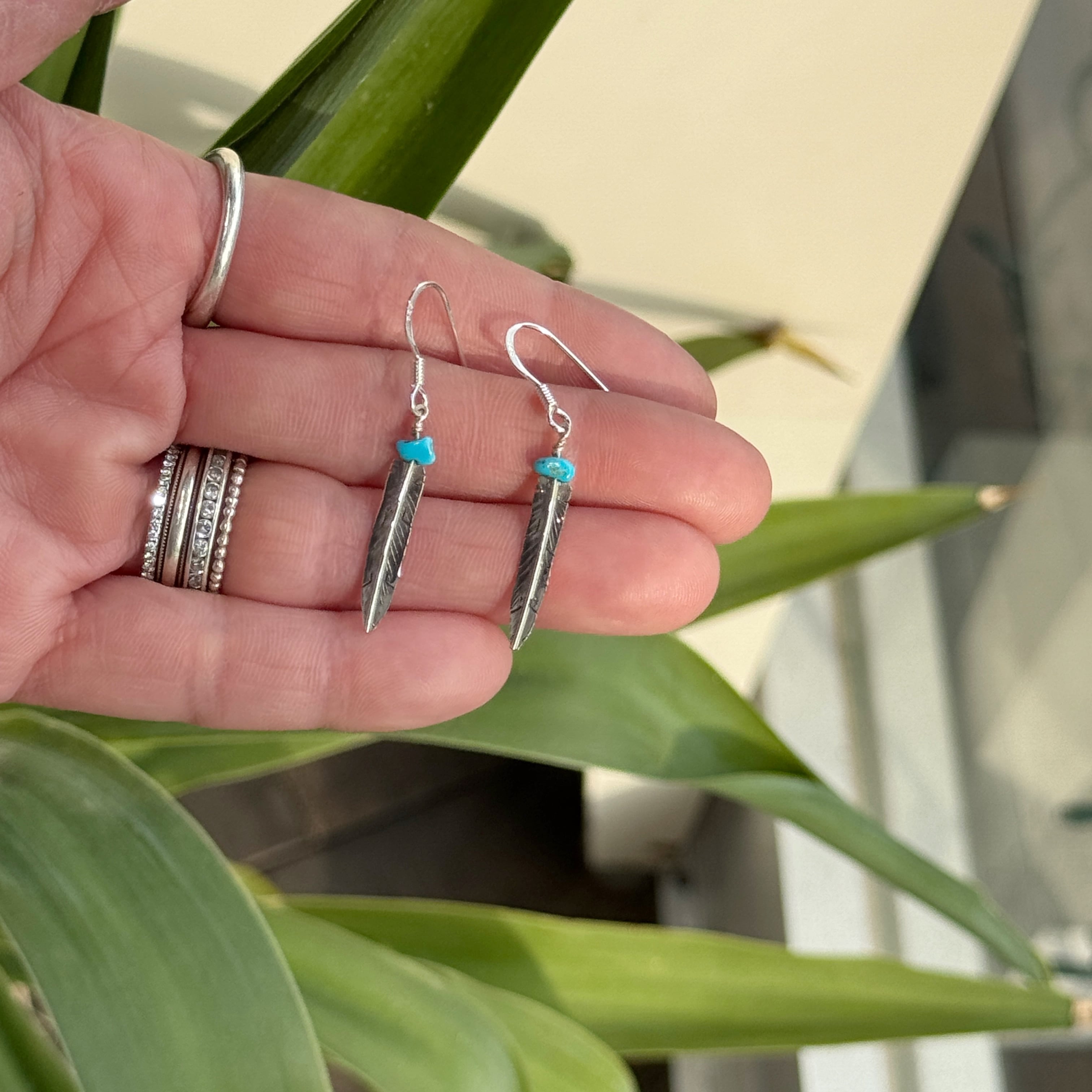 再入荷】《Indian jewelry》フェザー and リトル ターコイズ フック