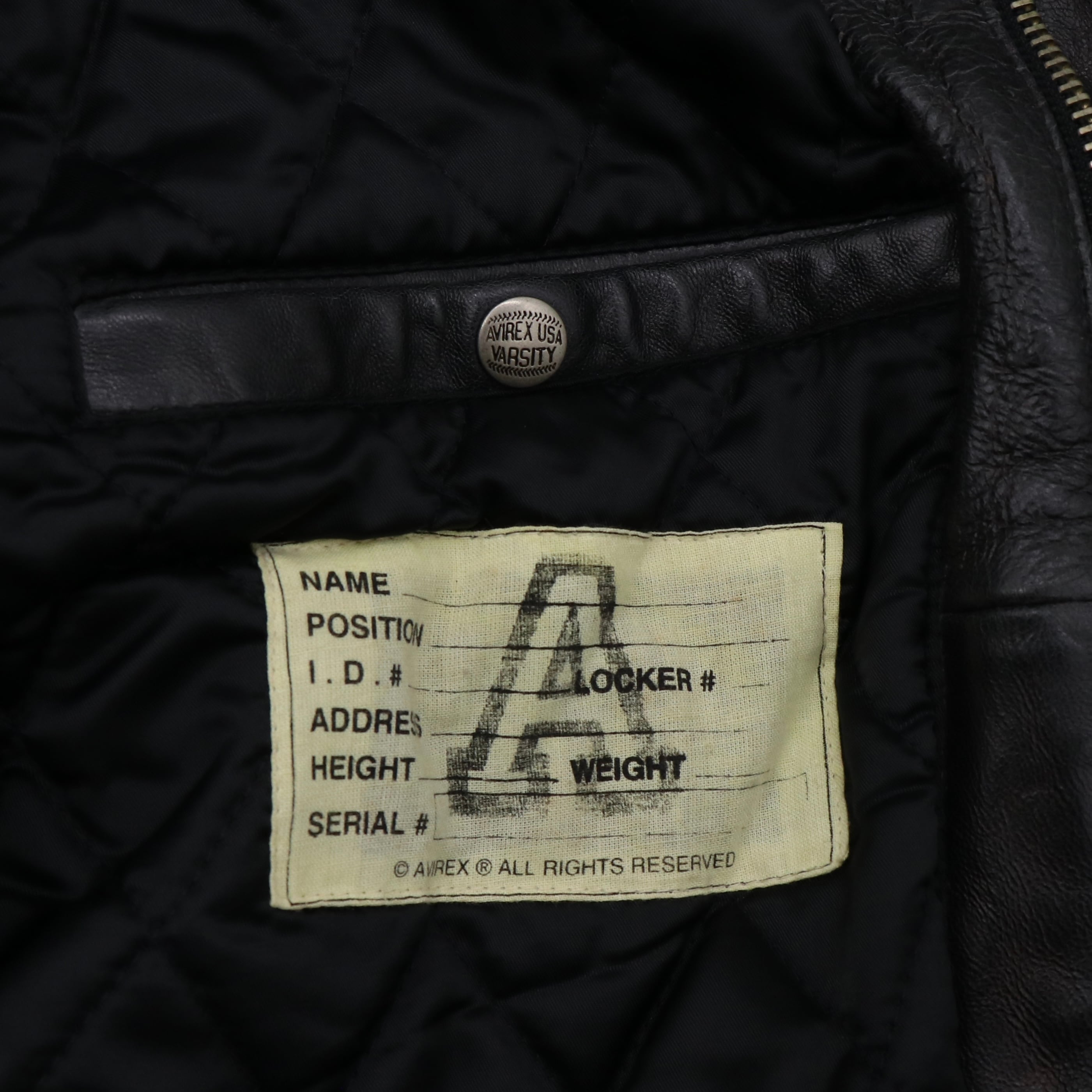 AVIREX USA VARSITY レザージャケット ブルゾン ブラック