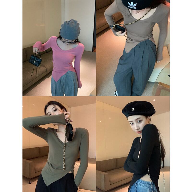 Tシャツ シャツ オータムスタイルスリムショート ロング 秋物 ガールズファッション79757067303