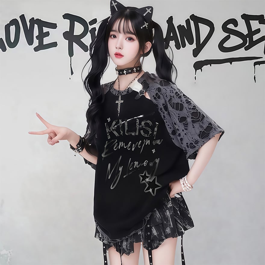 サブカル 服 地雷系 通販 半袖 Tシャツ