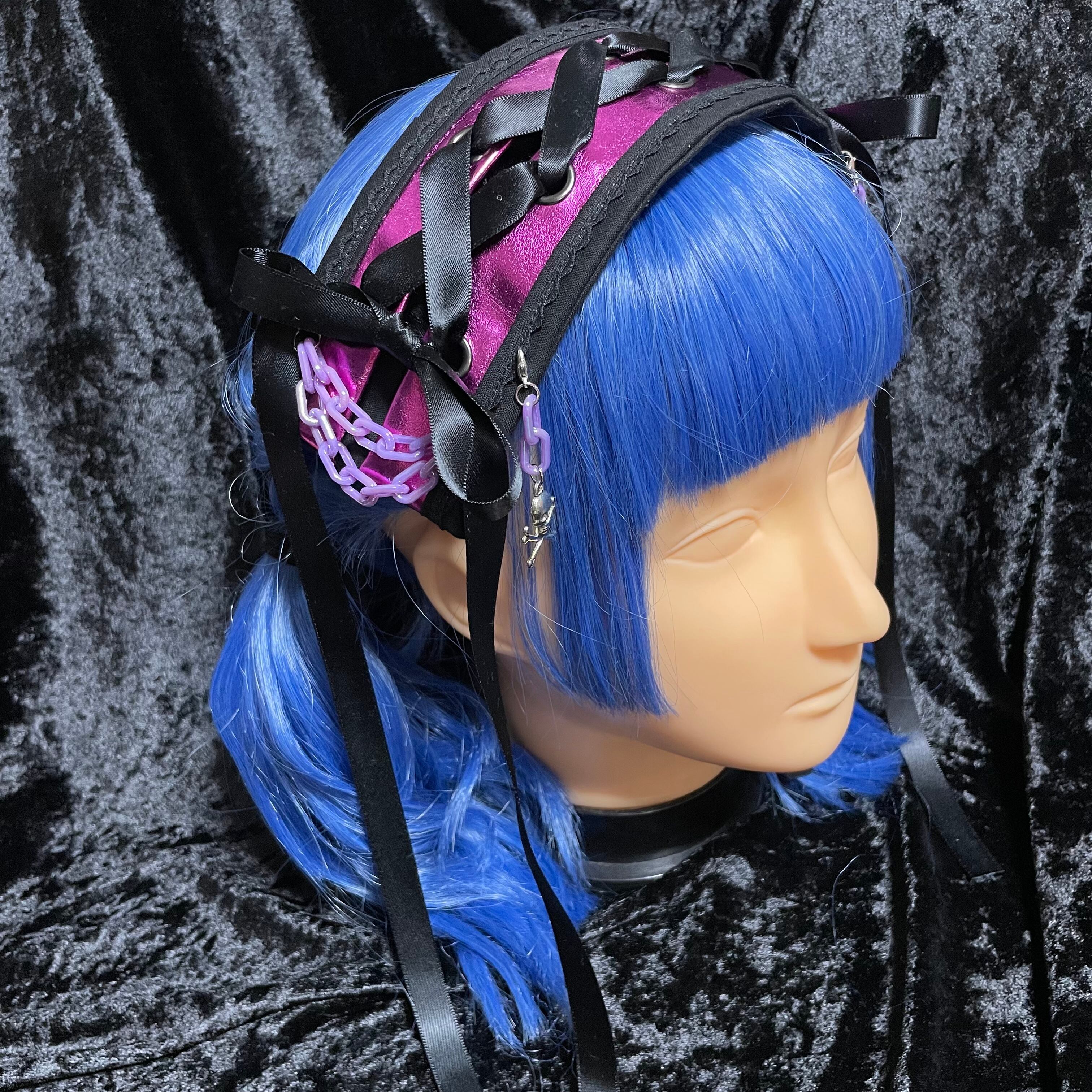 編み上げクロスヘッドドレス☠原宿系 パンク ロック ロリータ 地雷