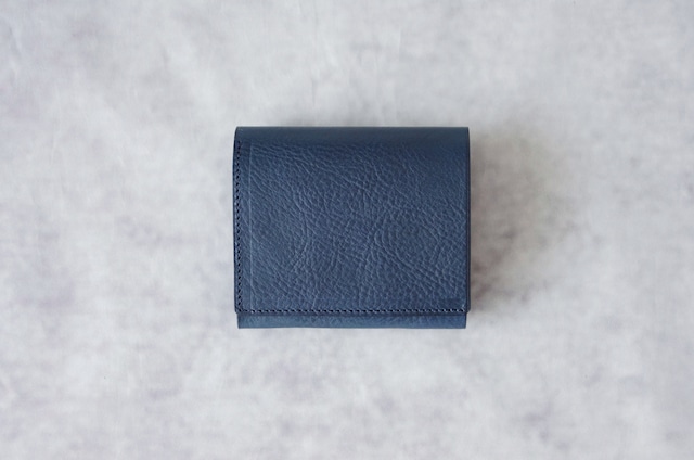 【Bellezza×増田薫】二つ折り財布 薄型　ブルー/ブラック