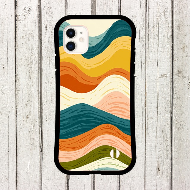受注生産 iPhoneケース カラフル地層ウェーブ｜波柄 抽象 CURV012A
