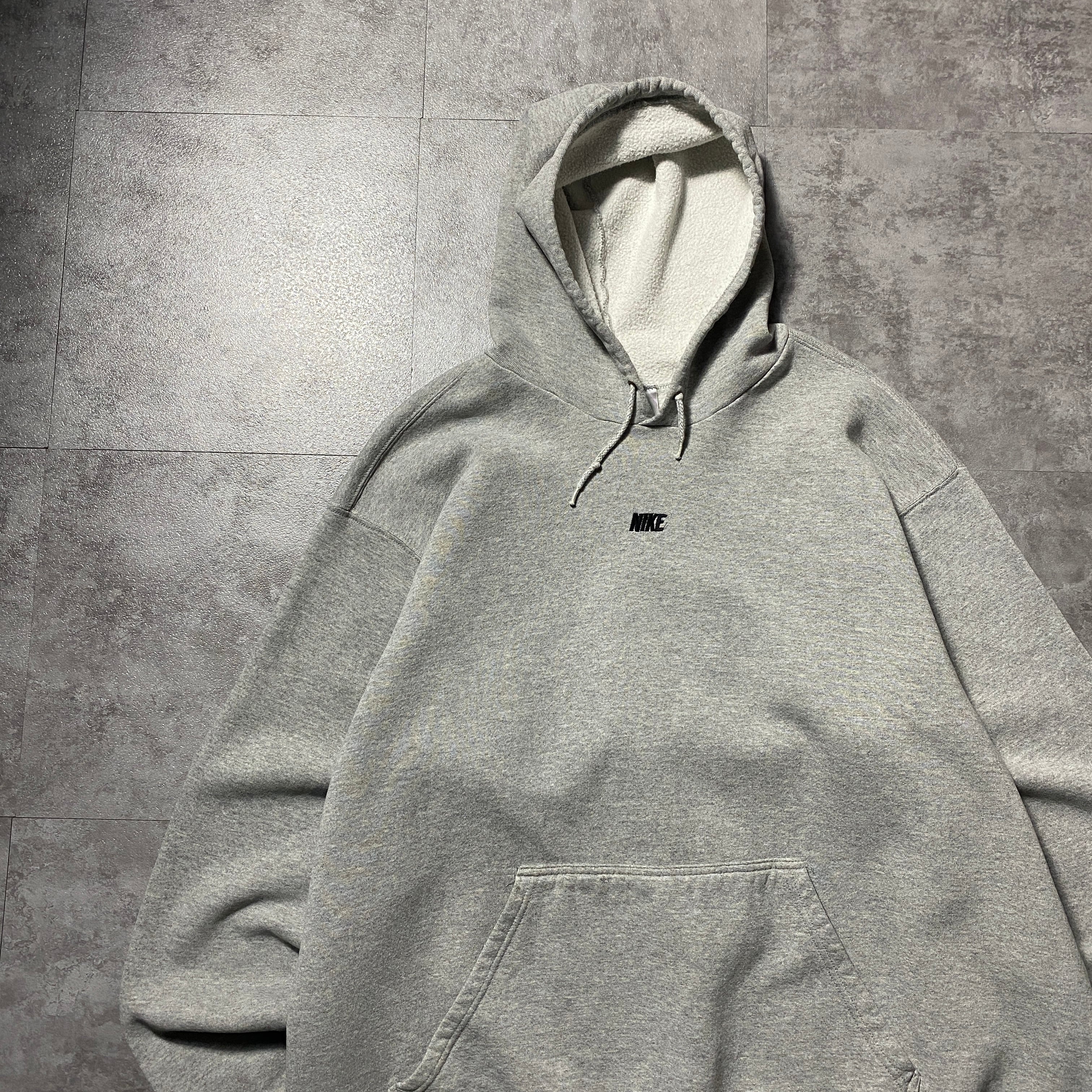 00's NIKE ナイキ センター刺繍 文字ロゴ XXLサイズ グレー スウェット