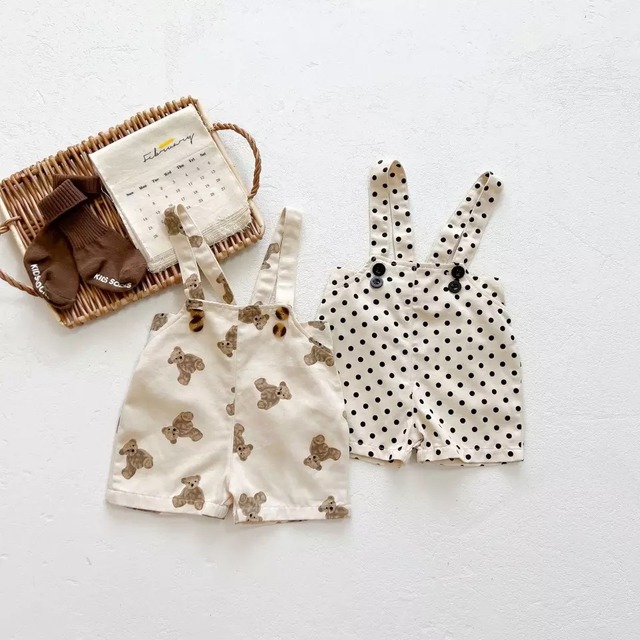 クマちゃんTシャツオーバーオールセット