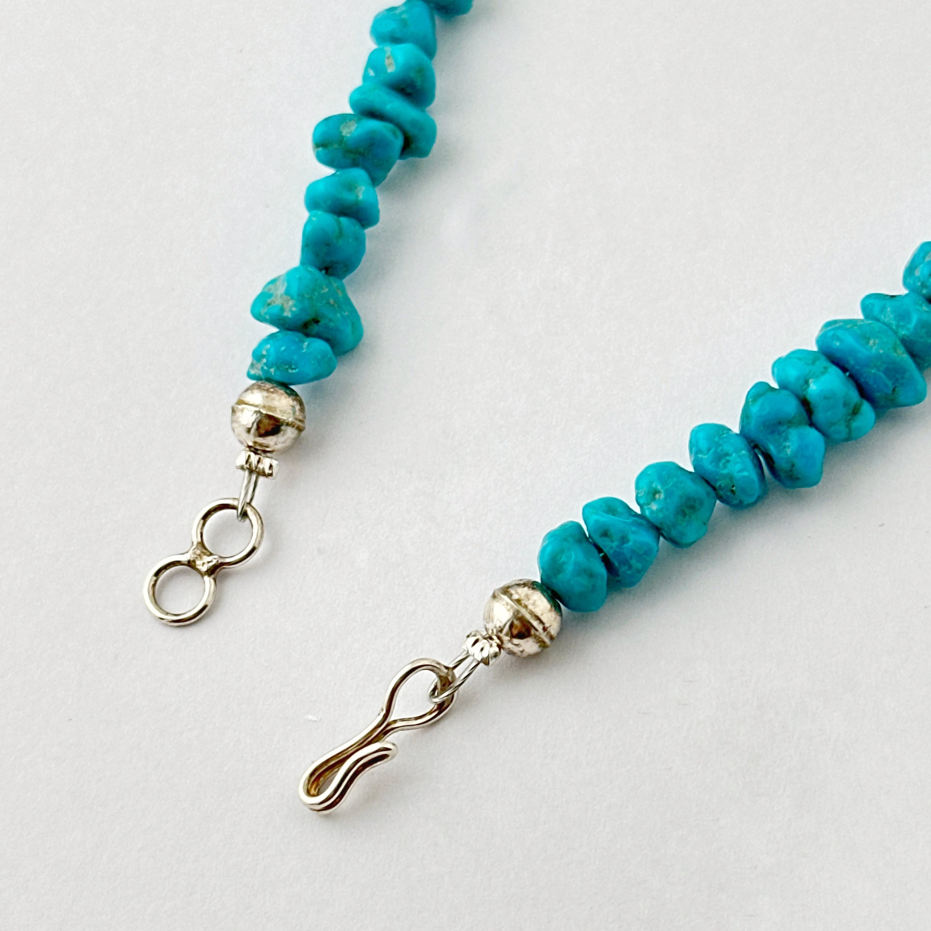 Indian Jewelry》ナゲット シェイプ ターコイズ 一連 ネックレス 45cm