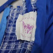 フラダンス 衣装 ワンピース ドレス ブルー系 MAPUANA フラ ダンス チェック柄 キャミソール 青 白 ハワイ製 ハワイアン アロハ 鮮やか かわいい ふんわり 華やか ホワイト系