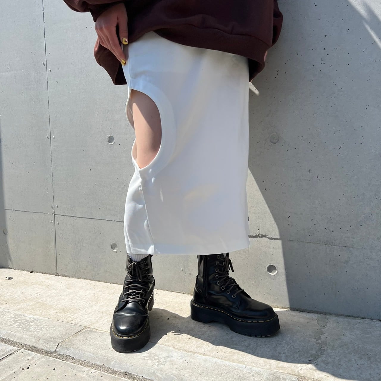 side open back slit skirt_LN01080