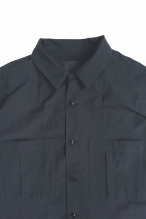 Paper Like Open Collar S/S Shirt