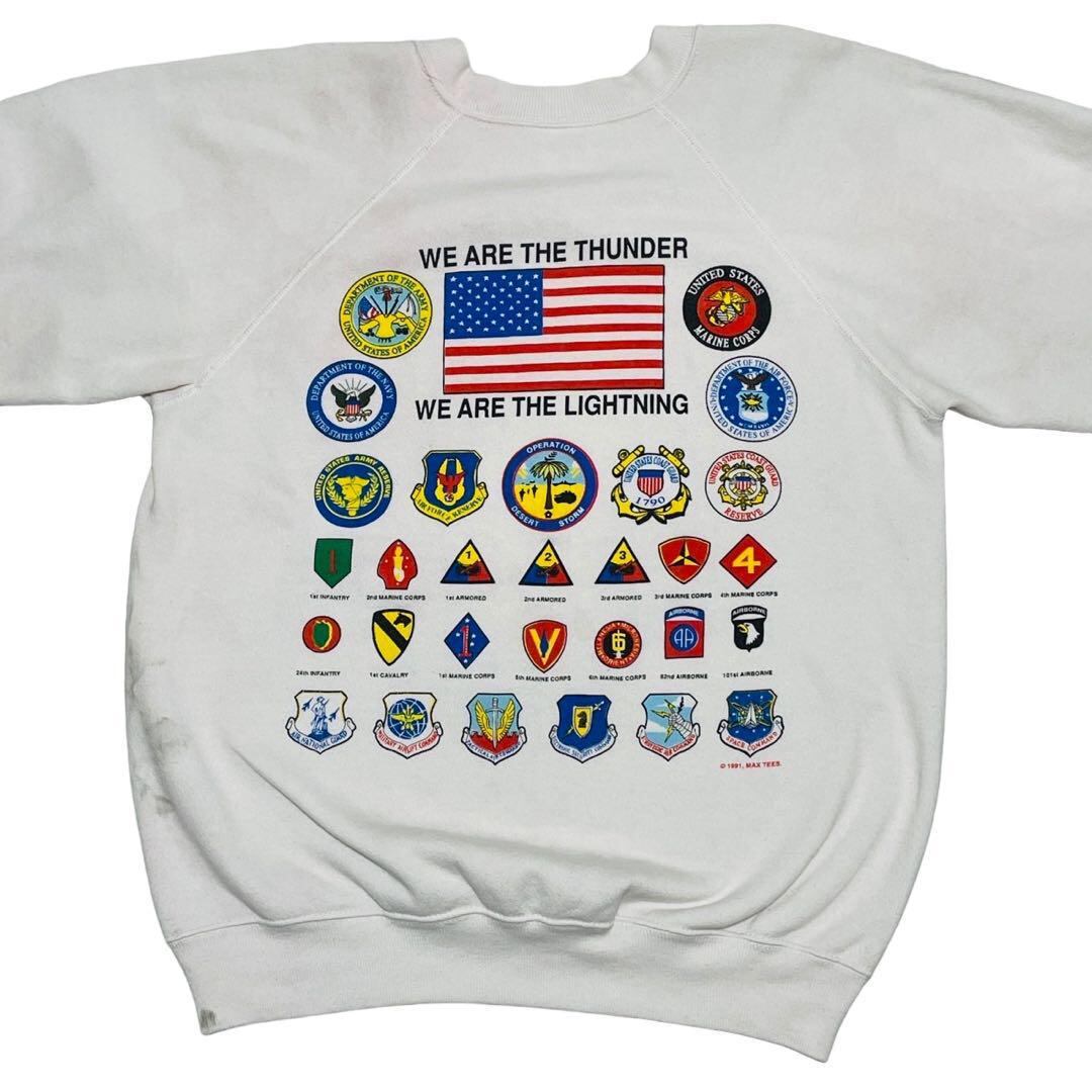 90s Hanes ビンテージ ミリタリー プリント ラグラン スウェット USA製 