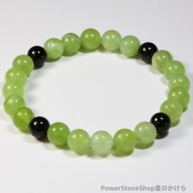 ペリドットとブラックトルマリンのブレスレット(304)