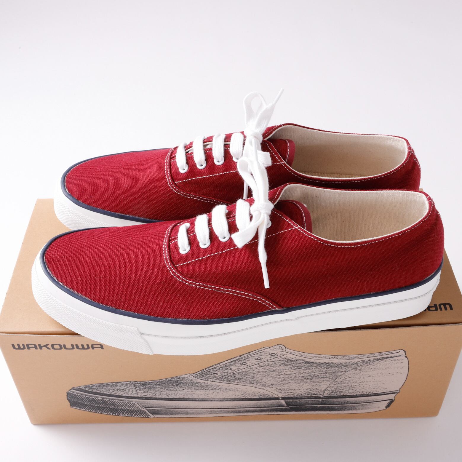 未使用】 ANATOMICA WAKOUWA deck shoes sneaker BURGUNDY Alden last