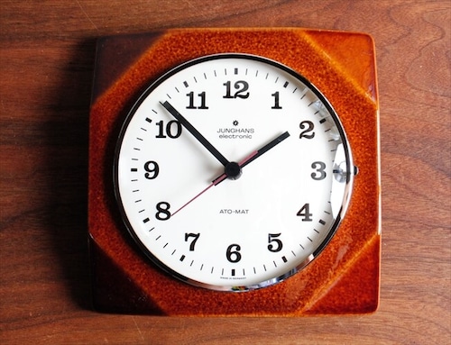 ドイツ製 Junghans 陶器フレーム 壁時計 電池式 ユンハンス 壁掛け時計 セラミック キッチンクロック アンティーク ig2532