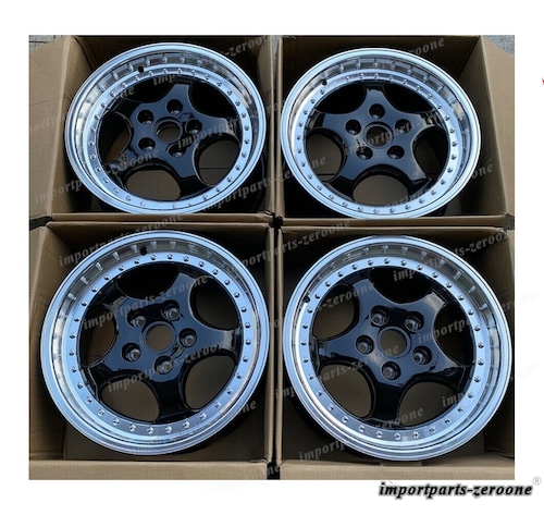 18インチ クラシックワイドポリッシングブラックスタイル 1ピース ホイール 4本セット ポルシェ 911 964 18X8 18X9.5 鍛造 -BRN★