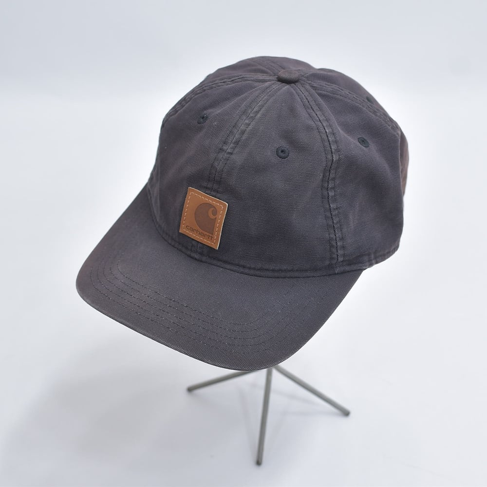 22s carhartt カーハート ベースボールキャップ 6パネル ロゴパッチ ベルクロアジャスター ダック地 鬼フェード キャンバス アメカジ ワーク ストリート ブラック USED ヴィンテージ ビンテージ 古着 メンズ OSFA
