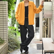 cotton linen stand collar jacket yellow