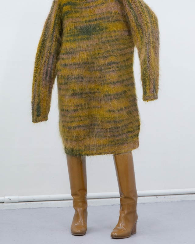 1980s abstract knitted fluffy mohair tunic