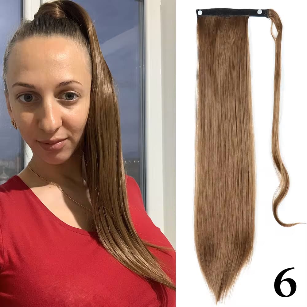 全24色 85cm ポニーテール 隠しエクステ付き クリップ 部分ウィッグ