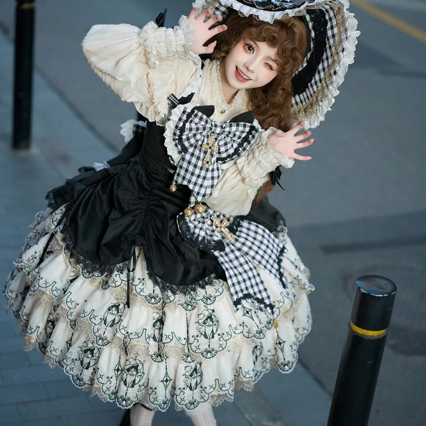 長袖シャツ ケープ カーディガン ゴスロリ 地雷系 魔女 レトロ