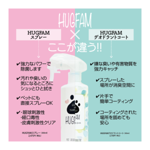 HUGFAMスプレーとHUGFAMデオドラントコートの違い