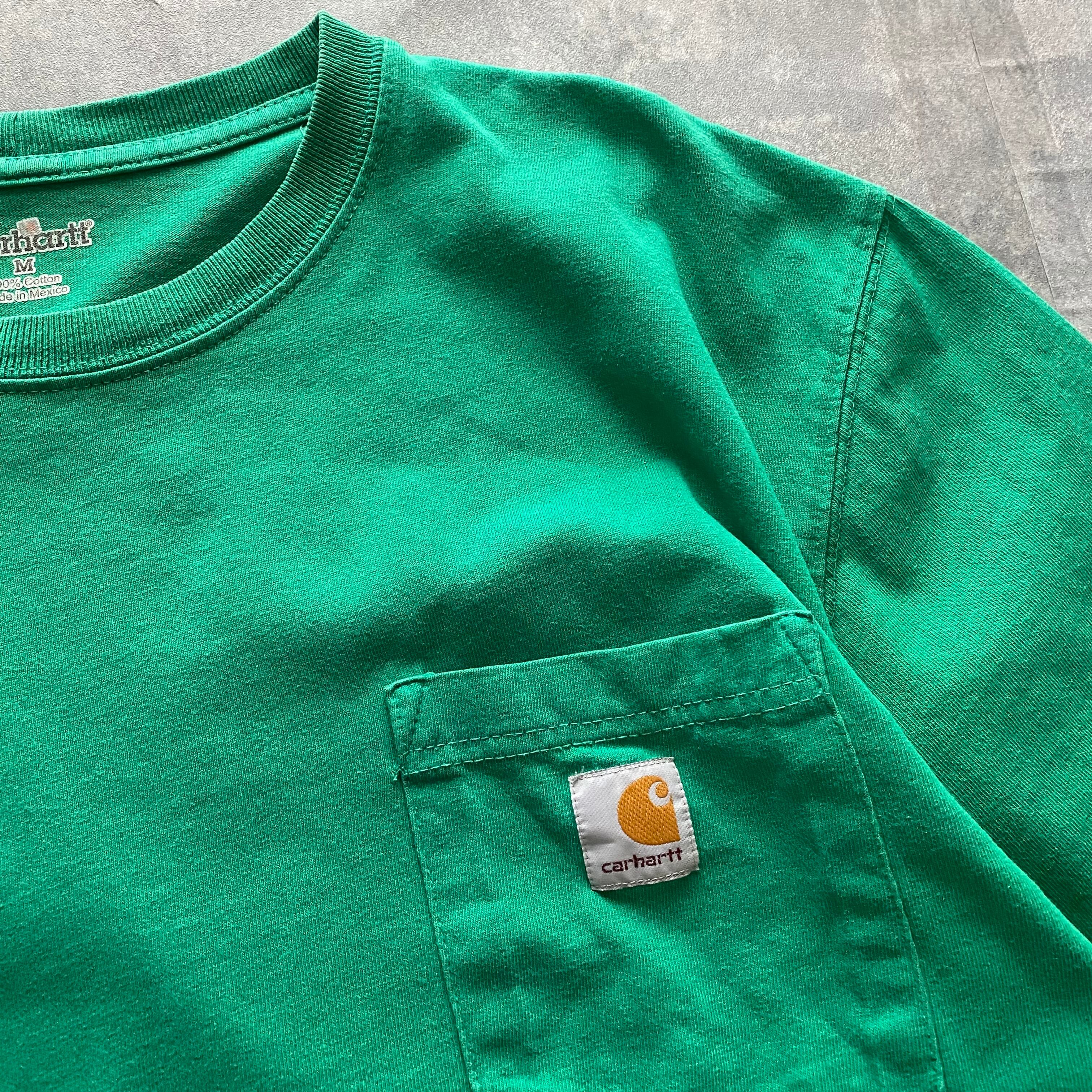 90s carhartt カーハート ワンポイント グリーン Tシャツ ...