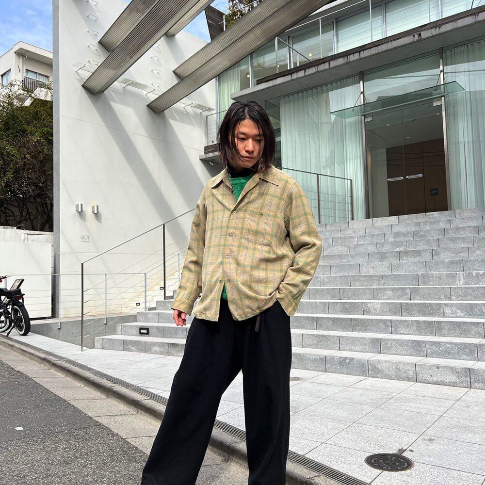 Pendleton [PENDLETON] vintage open collar wool shirt [1970s