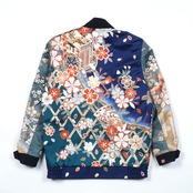 【BJK-M0028】Ssize再構築リバーシブル着物ボンバー KIMONO REVERSIBLE BOMBER JACKET