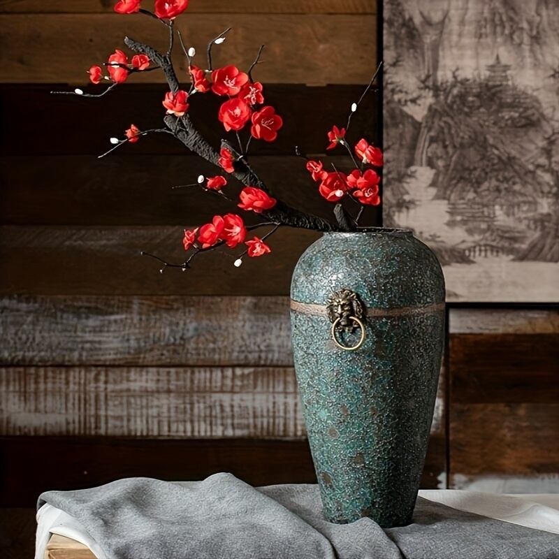 花瓶 ヴィンテージ調 ヨーロッパ風 ライオンヘッド 装飾 おしゃれ