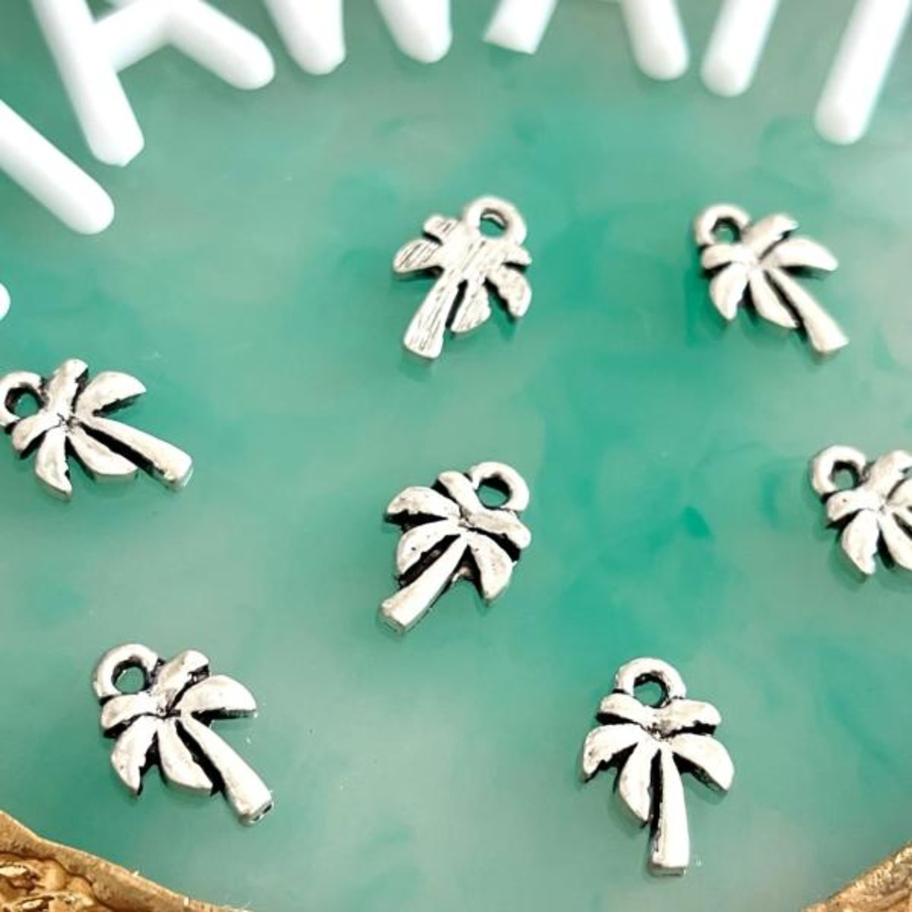 【2個】ミニパームツリーチャーム/椰子の木/ヤシの木