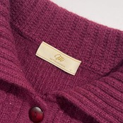 カシミヤ100% MITSUKOSHI ミツコシ ケーブル編み 襟付き ニット カーディガン L /赤紫系 レディース 三越