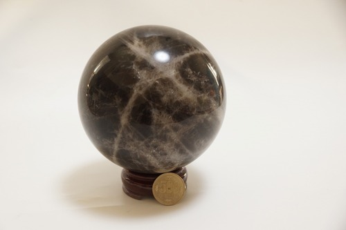 モリオン黒水晶 丸玉 約2.3kg 直径119mm