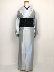 【受注商品】Rumi Rockきもの「バーズアイ」シルバー 　[B461]