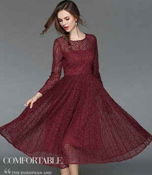 送料無料 未使用 発表会 舞台衣装 レ－ス 膝丈 ワンピ－ス 13号 XL (OPN3741)