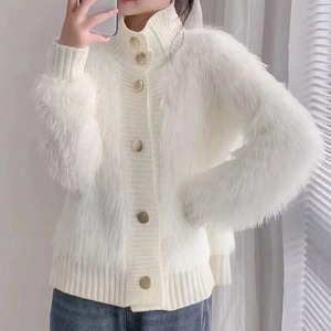 ファー カーディガン レディース 秋冬 韓国 アウター おしゃれ 大人 かわいい きれいめ パーティー フォーマル シャギーニット トップス 大人可愛い 大人女子