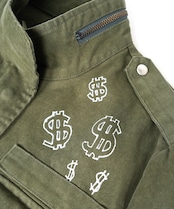 COOLA MADE パッチ&ペイントミリタリージャケット (KHAKI×WHITE) CQ-47052