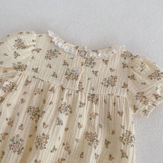 【BABY】シャイデイフラワーフリル襟半袖ロンパース - 15